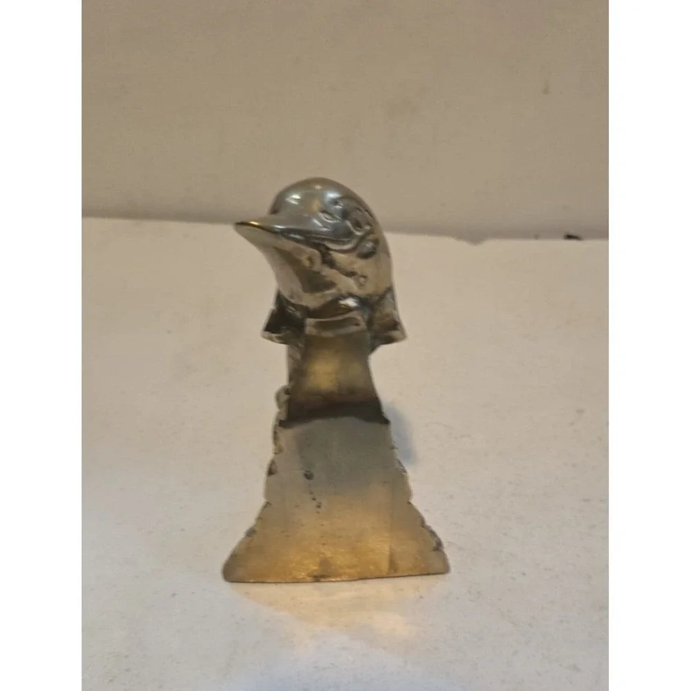Vintage Solid  Brass Dolphin Riding Wave Nautical Bookend Figurine Statue  Decor